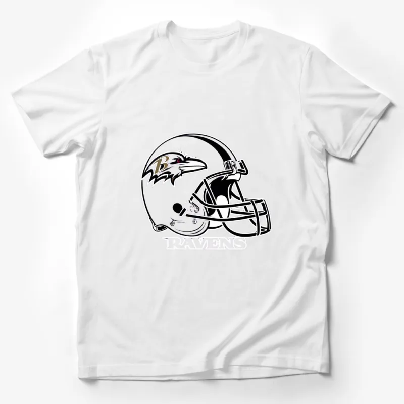 Baltimore Ravens Helmet Graphic T-Shirt, NFL Team Logo Casual Wear, Unisex Football Fan Apparel Male T-Shirt