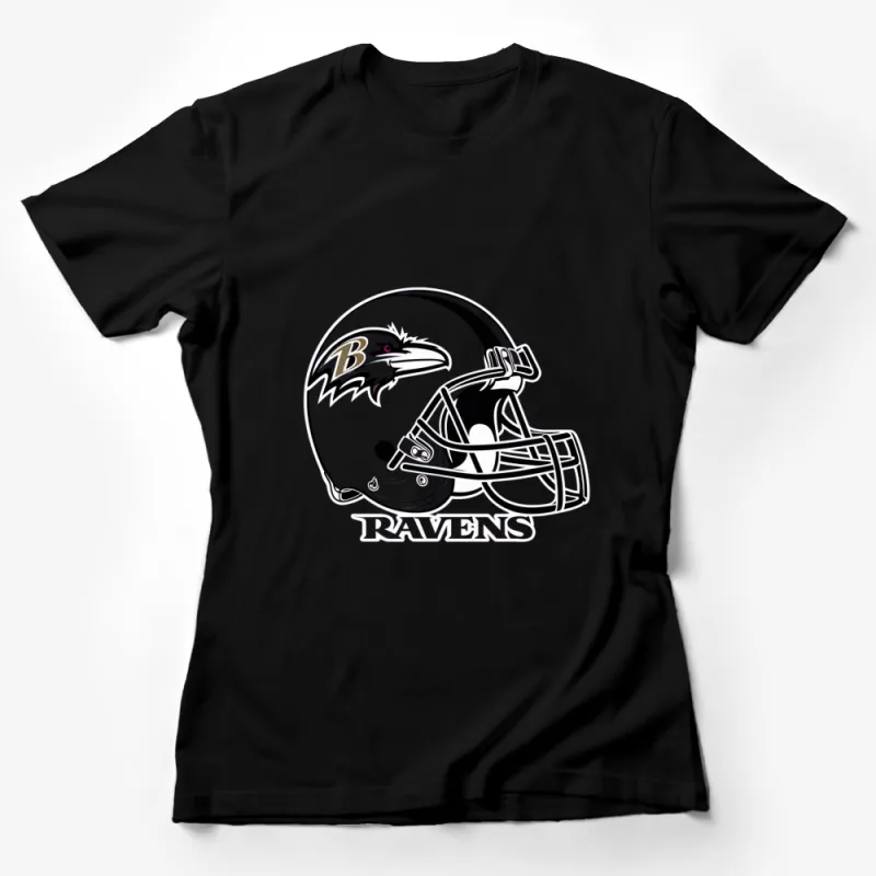 Baltimore Ravens Helmet Graphic T-Shirt, NFL Team Logo Casual Wear, Unisex Football Fan Apparel Female T-Shirt