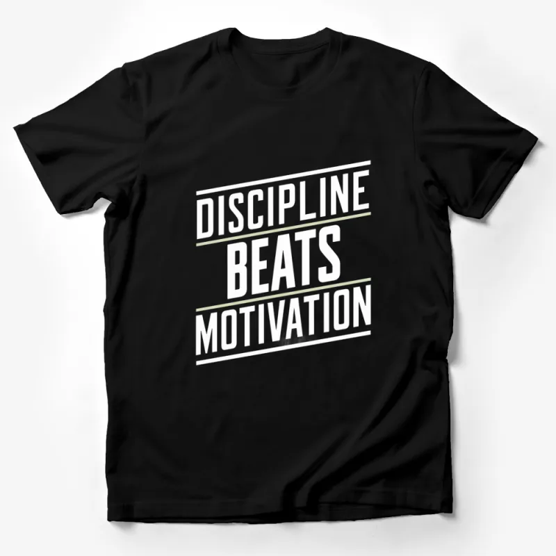 Discipline Beats Motivation Quote T-Shirt, Black and White Inspirational Tee, Motivational Shirt, Unisex T-Shirt Male T-Shirt