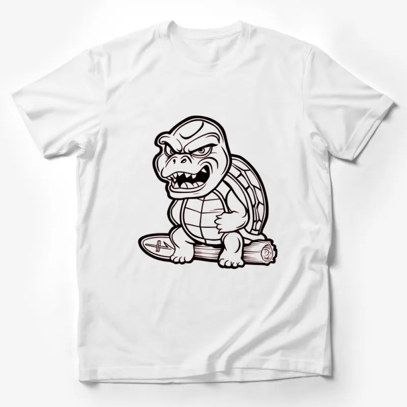 Angry Turtle Cartoon T-Shirt, Men's Graphic Tee, Unique Animal Design, Casual Wear Male T-Shirt