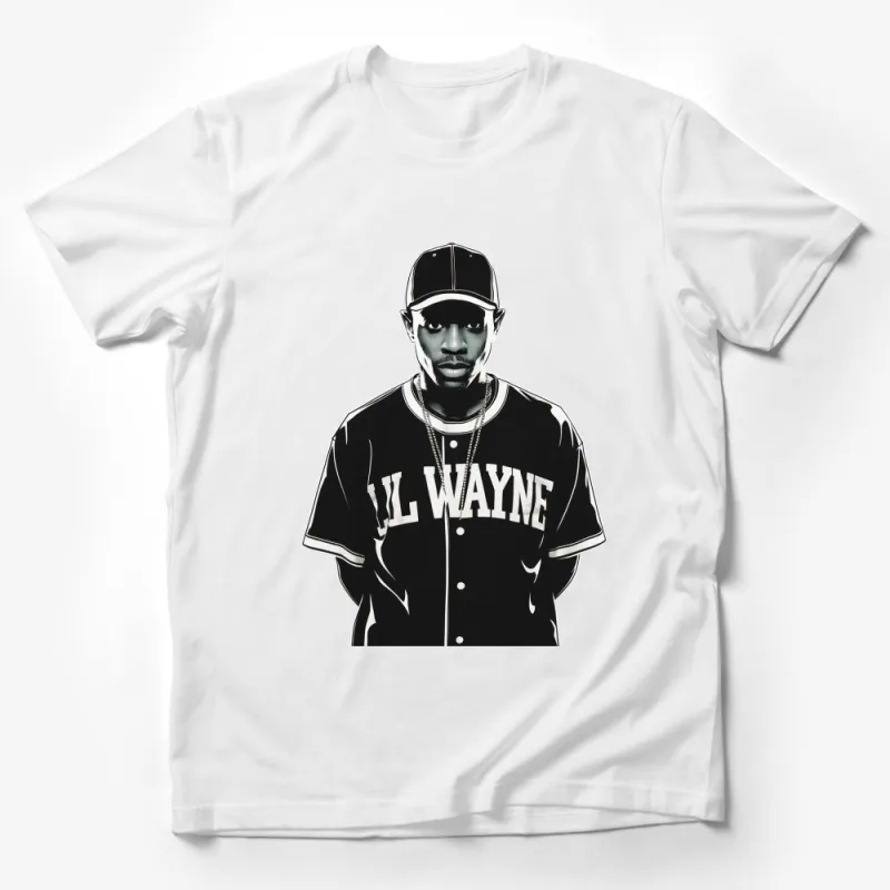 Hip Hop Artist Graphic Tee, Black and White Rapper Portrait, Stylish Men's Women's T-Shirt Male T-Shirt