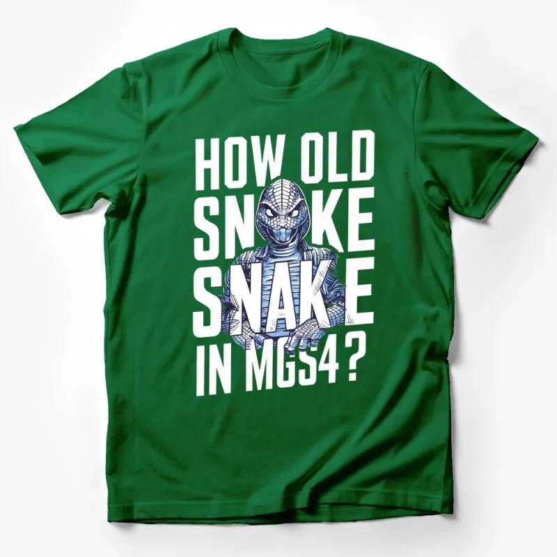 How Old Snake in MGS4 T-Shirt, Video Game Fan Apparel, Unique Graphic Tee, Gift for Gamers Male T-Shirt