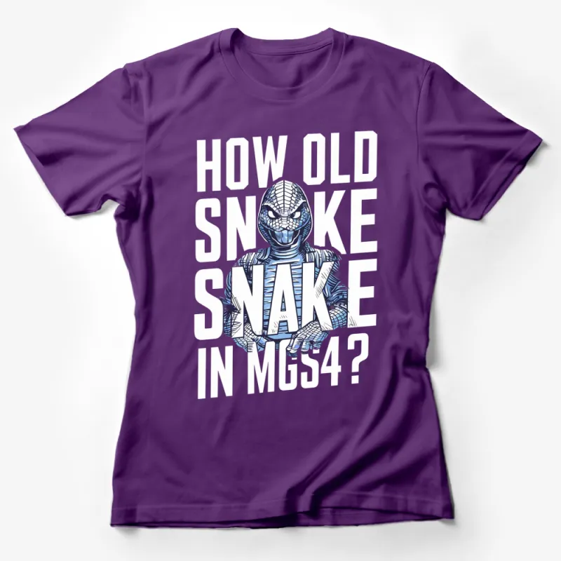 How Old Snake in MGS4 T-Shirt, Video Game Fan Apparel, Unique Graphic Tee, Gift for Gamers Female T-Shirt