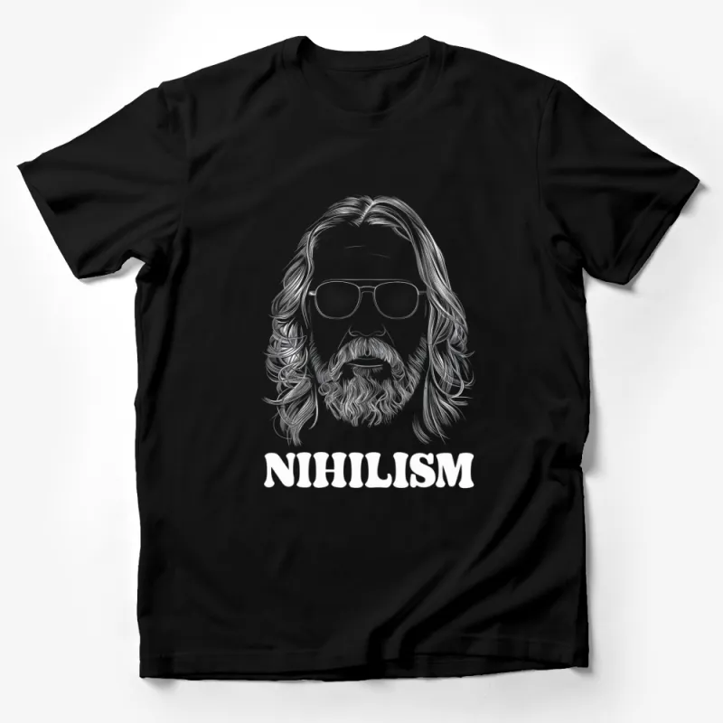 Nihilism Quote T-Shirt with Sketch, Unisex Distressed Graphic Tee, Vintage Style Philosophy Shirt Male T-Shirt