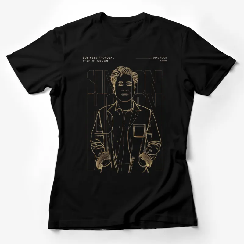 Simon Hoon Vintage Style Sketch Art T-Shirt, Unisex Graphic Tee, Retro Fashion Top, Casual Wear Female T-Shirt