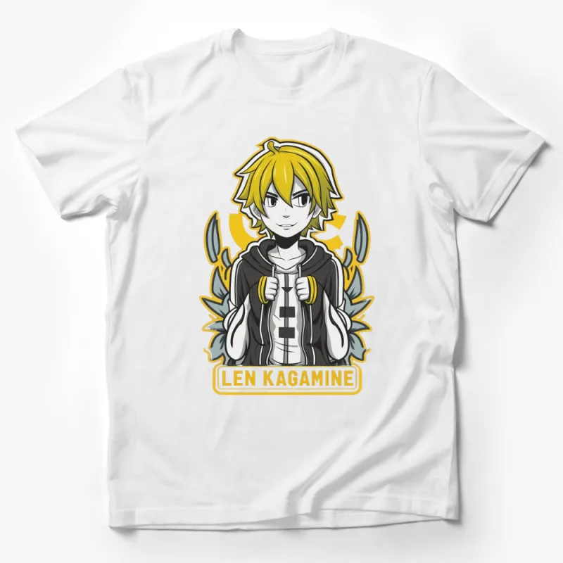 Anime Character Len Kagamine T-Shirt, Vocaloid Fan Merch, Unisex Anime Apparel, Graphic Tee, Bold Colors Male T-Shirt