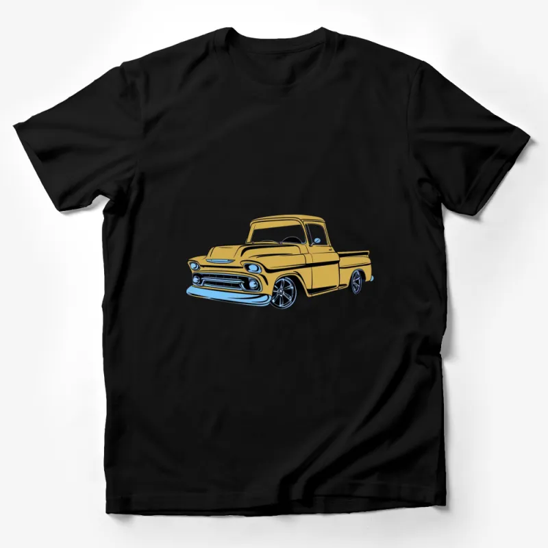 Vintage Yellow Pickup Truck T-Shirt, Classic Car Enthusiast Tee, Retro Automotive Fashion, Gift for Him Male T-Shirt