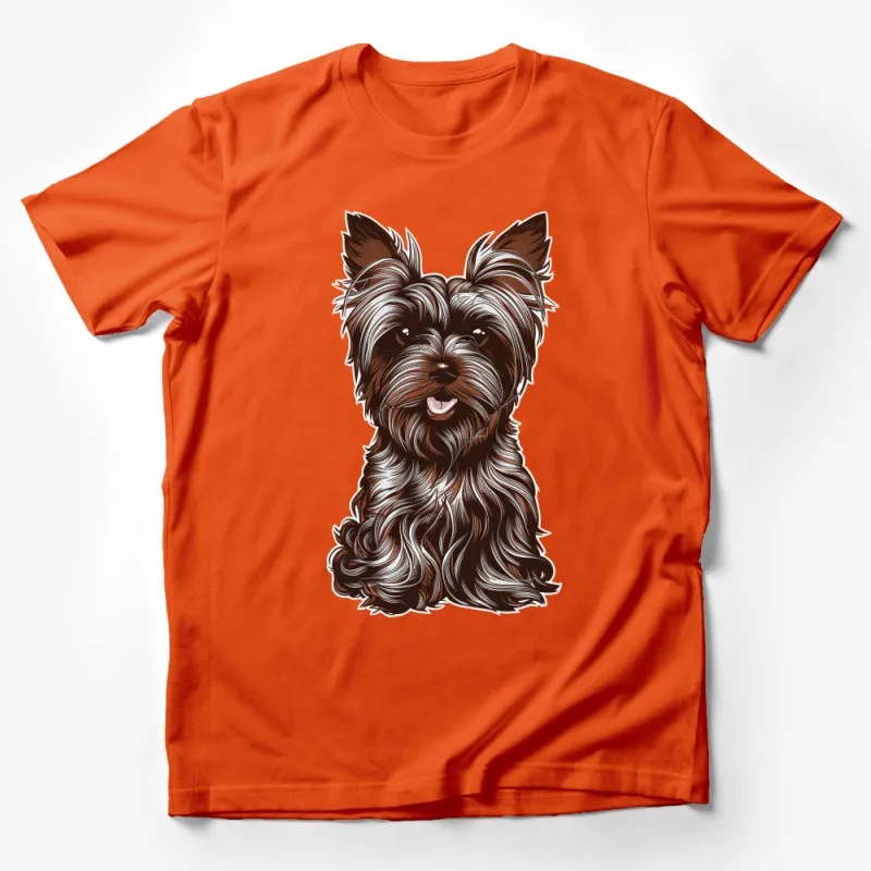 Adorable Yorkshire Terrier Graphic T-Shirt, Cute Dog Lover Tee, Perfect Gift for Pet Owners Male T-Shirt