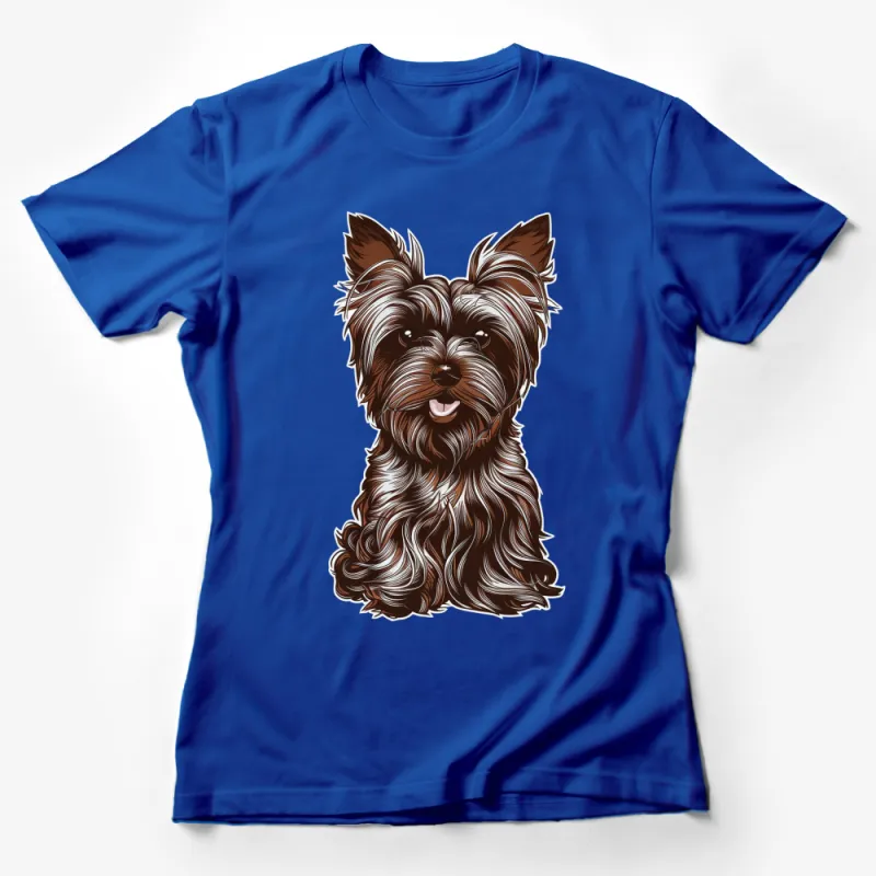 Adorable Yorkshire Terrier Graphic T-Shirt, Cute Dog Lover Tee, Perfect Gift for Pet Owners Female T-Shirt