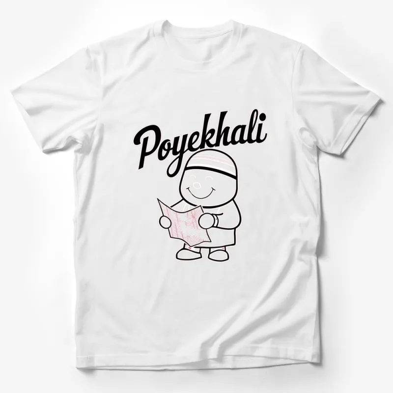 Poyekhali Astronaut Cartoon T-Shirt, Cute Space Explorer Graphic Tee, Unisex Apparel Male T-Shirt