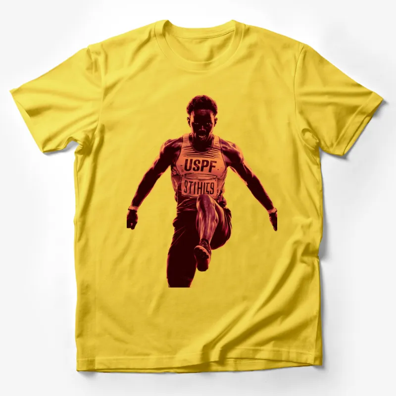 Athletic Runner Silhouette T-Shirt, Dynamic Running Pose, Fitness Enthusiast Gift, Unisex Sports Tee Male T-Shirt