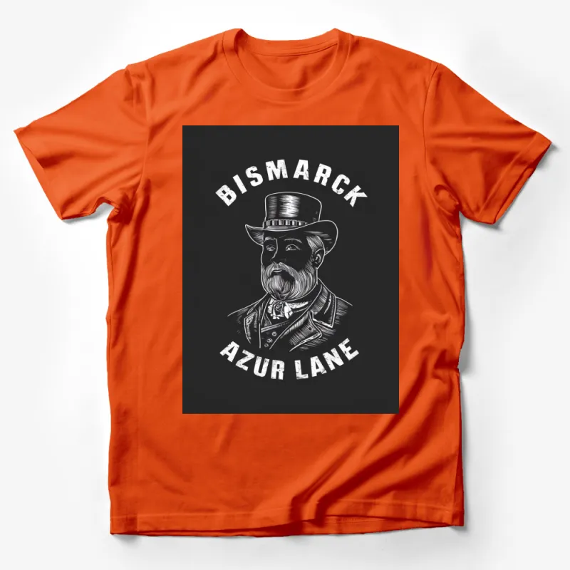 Azur Lane Bismarck Vintage Style T-Shirt, Classic Monochrome Graphic Tee, Unisex Male T-Shirt