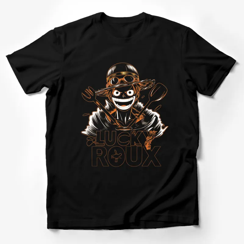 Lucky Roux Anime Character T-Shirt, Straw Hat Pirate Crew, Manga Inspired Graphic Tee, Unisex Male T-Shirt