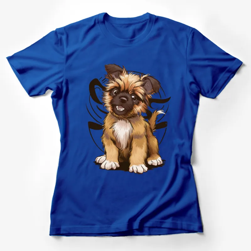 Adorable Yorkshire Terrier Puppy T-Shirt, Cute Dog Lover Gift, Brown Yorkie Graphic Tee, Unisex Dog Themed Apparel Female T-Shirt