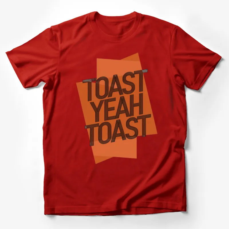 Unique Toast Graphic T-Shirt, Retro Style Typography, Modern Orange Tee, Unisex Fashion Male T-Shirt