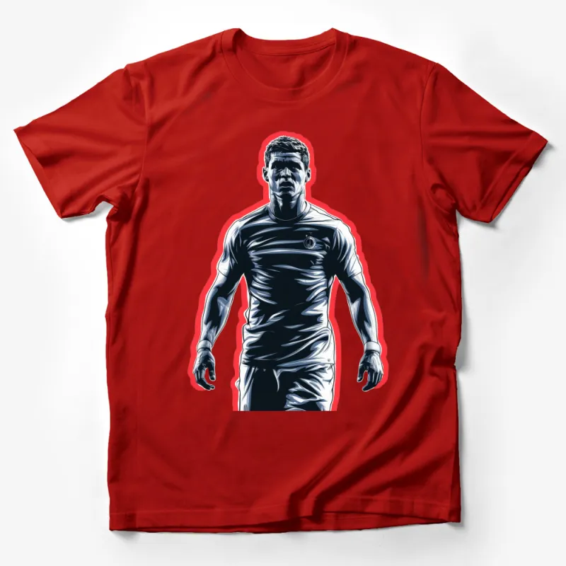 Athletic Soccer Player Graphic T-Shirt, Cool Sports Tee, Men's Football Shirt, Unique Gift for Soccer Fans Male T-Shirt