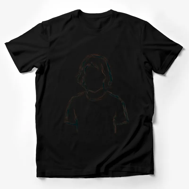 Abstract Line Art T-Shirt, Minimalist Face Outline, Modern Artistic Fashion, Unisex Tee Male T-Shirt