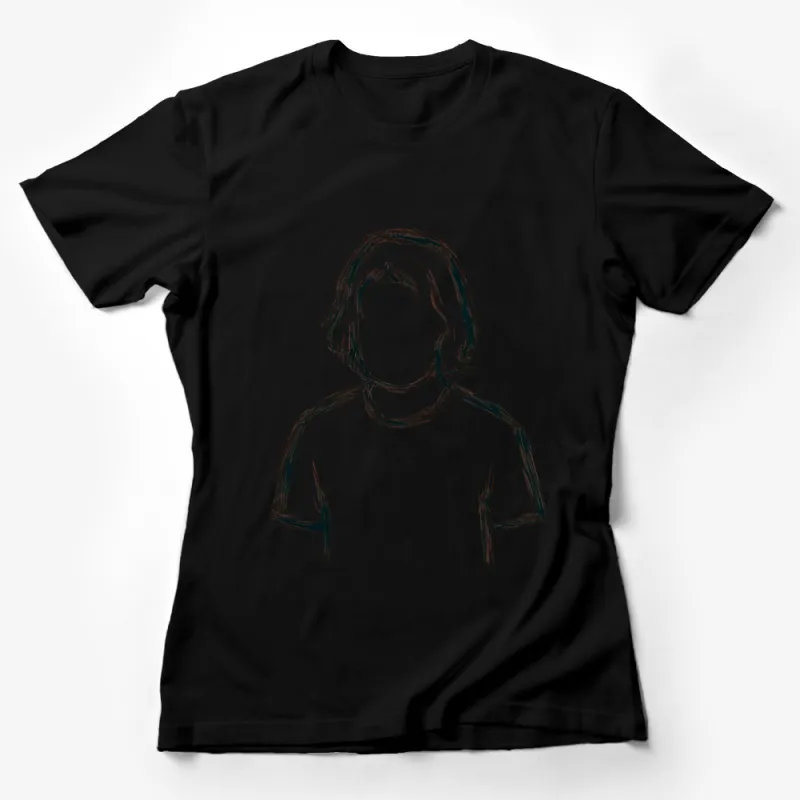 Abstract Line Art T-Shirt, Minimalist Face Outline, Modern Artistic Fashion, Unisex Tee Female T-Shirt