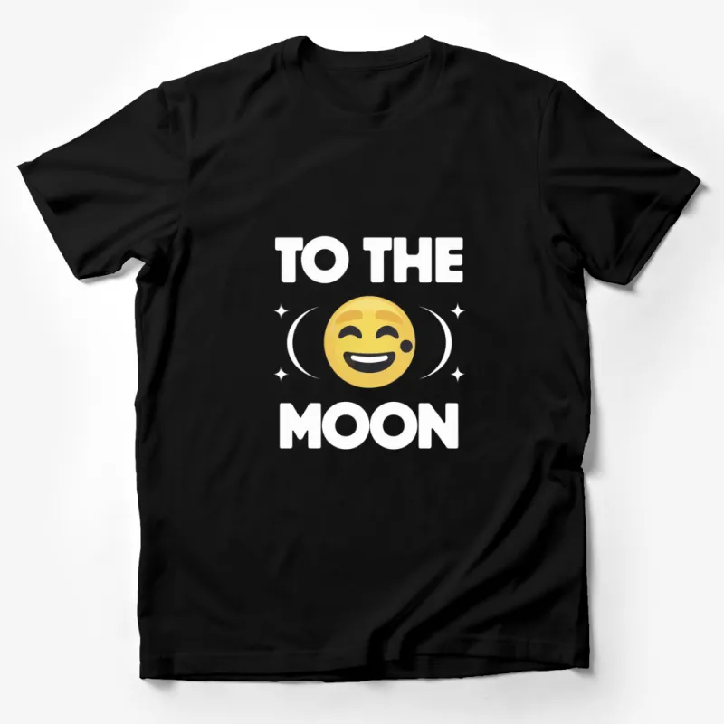 To the Moon Emoji T-Shirt, Winking Face Graphic Tee, Black Unisex Casual Wear, Funny Astronomical Shirt for All Male T-Shirt