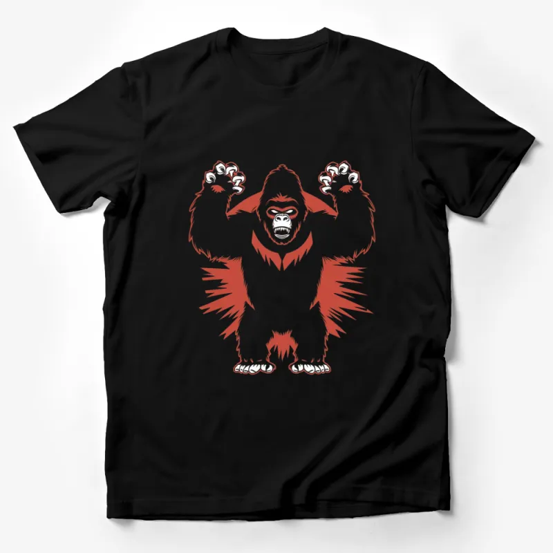 Men's Red and White Bigfoot Graphic T-Shirt, Unique Monster Design Tee, Casual Streetwear, Cool Gift Idea Male T-Shirt