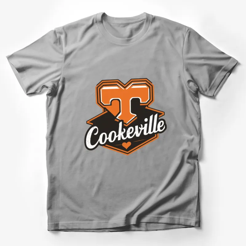 Vintage Cookeville T-Shirt with Heart and Monogram Letter T, Retro Style Graphic Tee, Unisex Male T-Shirt