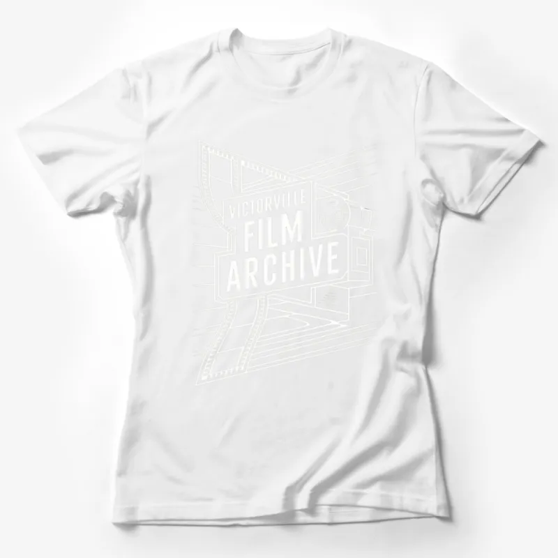 Vintage Victorville Film Archive T-Shirt, Classic Movie Fan Tee, Black and White Graphic Shirt Female T-Shirt