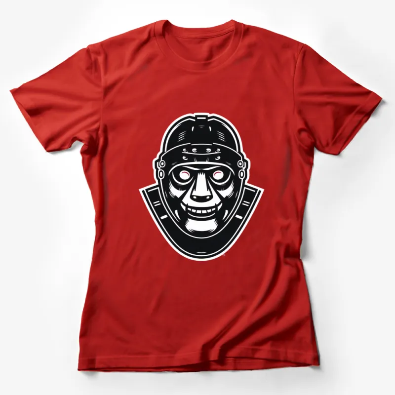 Vintage Hockey Mask Design T-Shirt, Retro Goalie Mask Tee, Sports Fan Gift, Unisex Graphic Shirt Female T-Shirt