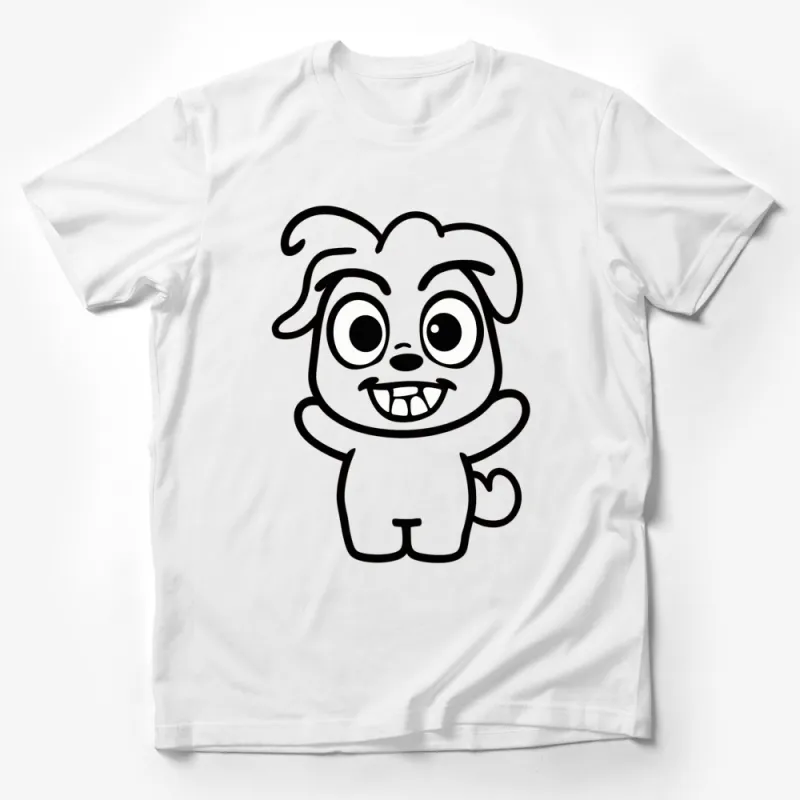 Cute Cartoon Dog T-Shirt, Funny Puppy Face Graphic Tee, Unisex Kids and Adults Casual Wear Male T-Shirt