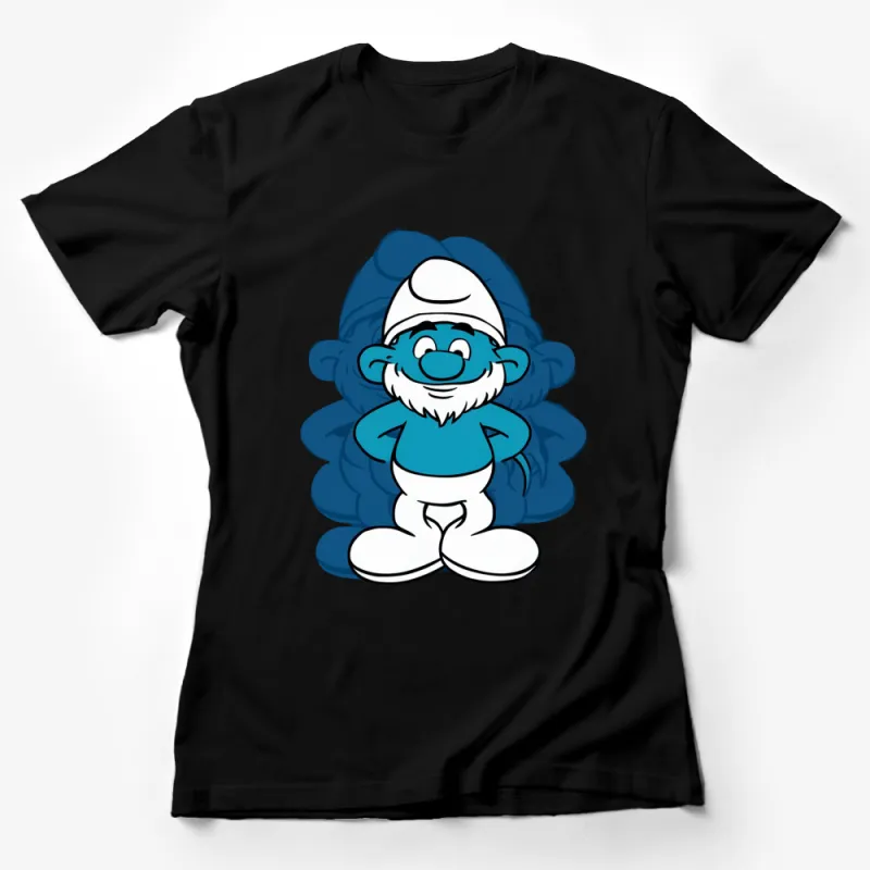 Smurf Cartoon Character T-Shirt, Blue and White Graphic Tee, Unisex Adult and Kids Sizes Female T-Shirt