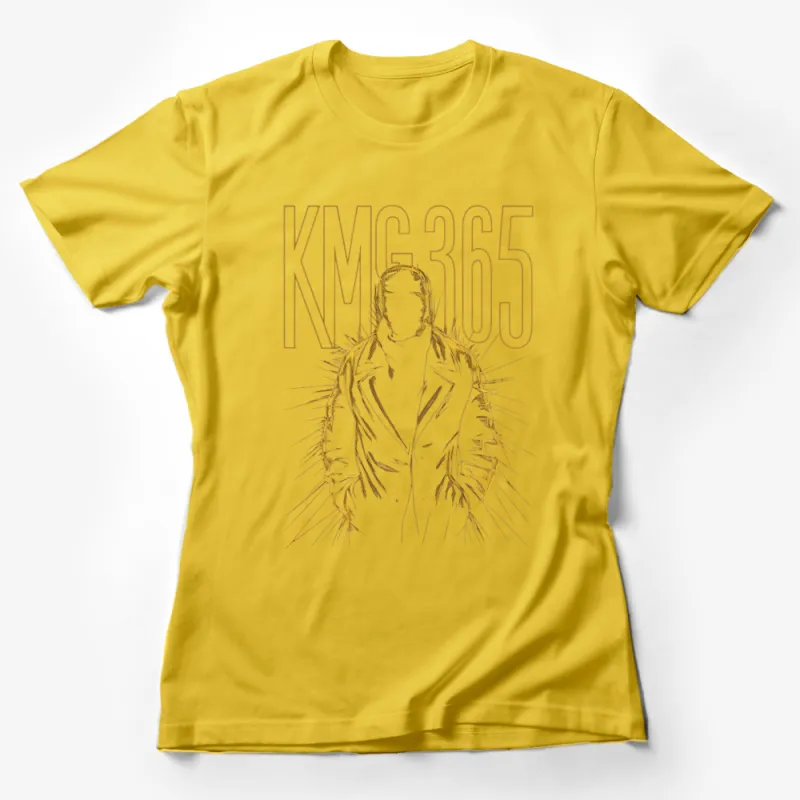 KMG365 Vintage Style Graphic T-Shirt, Golden Print, Cool Retro Fashion, Street Wear, Unisex Tee Female T-Shirt