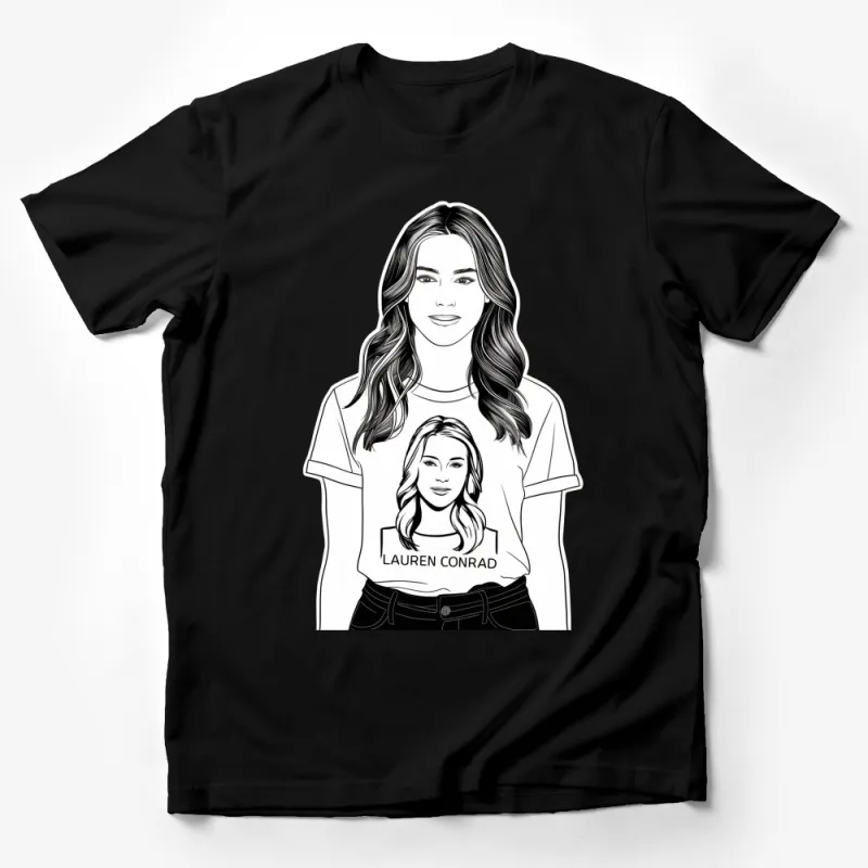 Lauren Conrad Inspired Graphic Tee, Black and White Women's T-Shirt, Celebrity Fashion Art Top Male T-Shirt