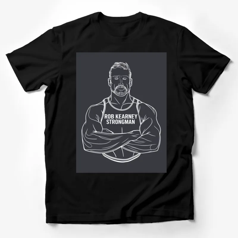 Rob Kearney Strongman Portrait T-Shirt, Motivational Fitness Apparel, Gym Wear for Men and Women, Inspirational Workout Tee Male T-Shirt