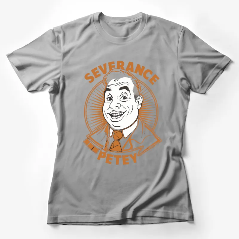 Vintage Petey Severance Graphic T-Shirt, Retro Orange and White Design, Casual Unisex Tee, Unique Gift for TV Show Fans Female T-Shirt