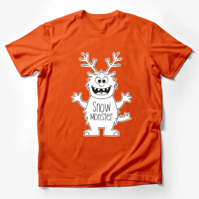 Cute Snow Monster T-Shirt, Whimsical Winter Creature Graphic Tee, Unisex Adult and Kids Sizes Male T-Shirt