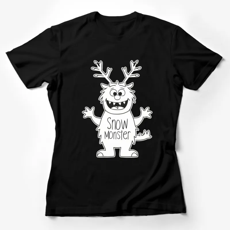 Cute Snow Monster T-Shirt, Whimsical Winter Creature Graphic Tee, Unisex Adult and Kids Sizes Female T-Shirt