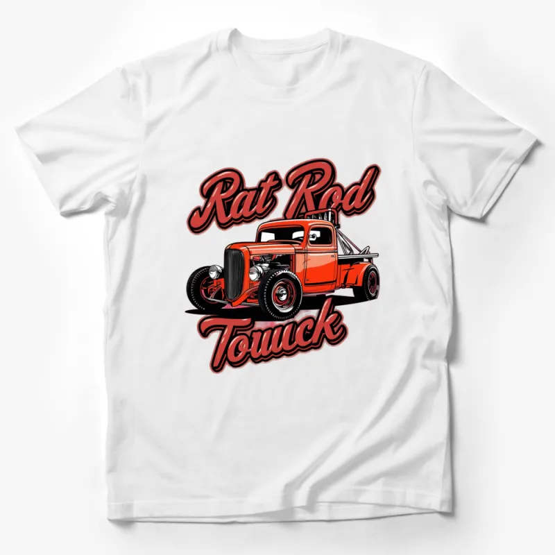 Vintage Rat Rod Tow Truck T-Shirt, Classic Car Enthusiast Tee, Unique Retro Automotive Design Male T-Shirt