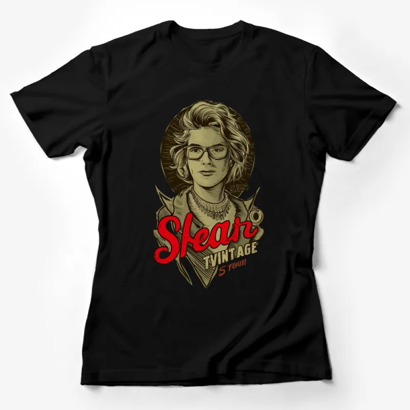 Vintage Shear T-Shirt, Stylish Hairdresser Graphic Tee, Unique Barber Shop Apparel Female T-Shirt