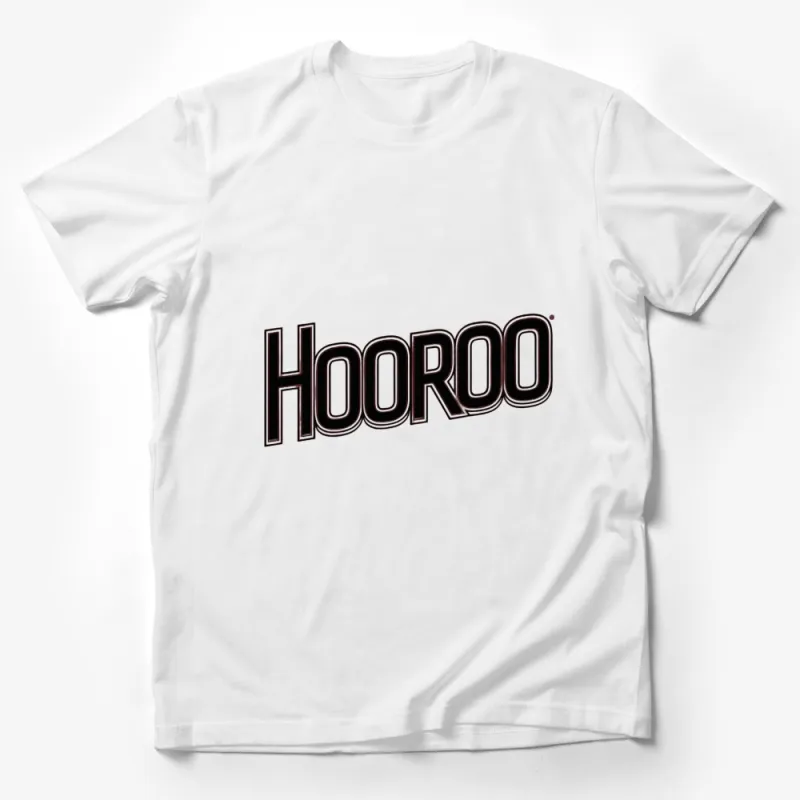 HOOROO Bold Text Graphic T-Shirt, Modern Black and White Tee, Unisex Casual Fashion Apparel Male T-Shirt