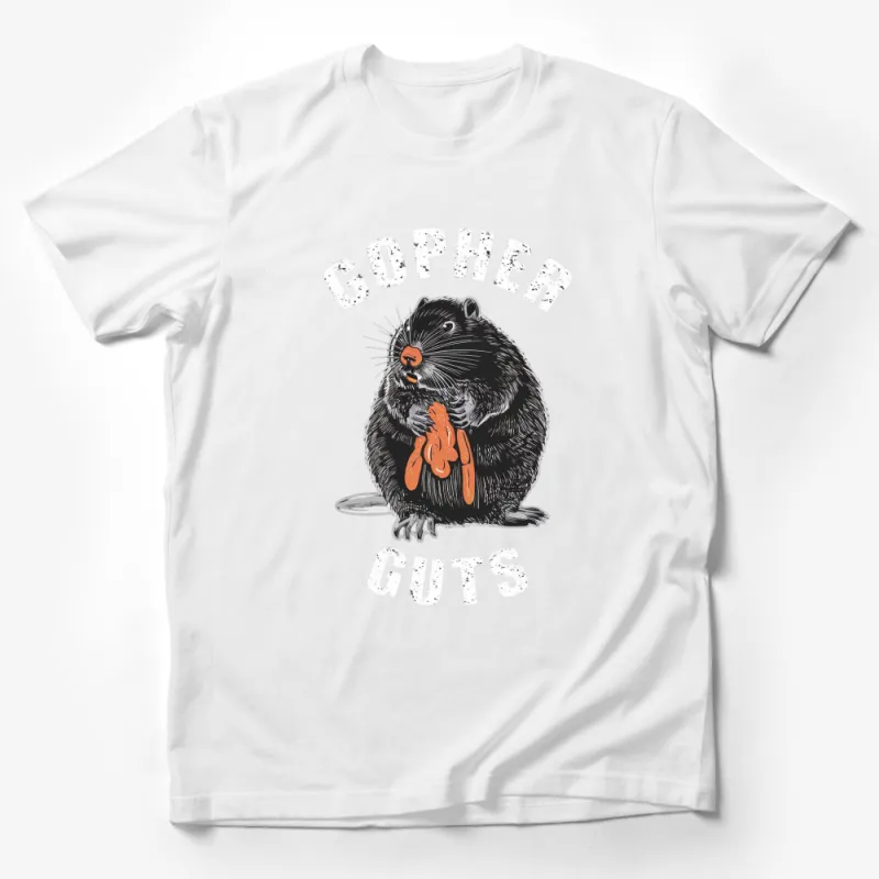 Funny Gopher Guts T-Shirt, Unique Cartoon Rodent Graphic Tee, Unisex Casual Shirt for Animal Lovers Male T-Shirt