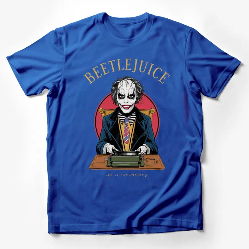 Beetlejuice Secretary Graphic T-Shirt, Vintage Horror Movie Fan Tee, Unique Halloween Costume Idea, Cult Classic Apparel Male T-Shirt