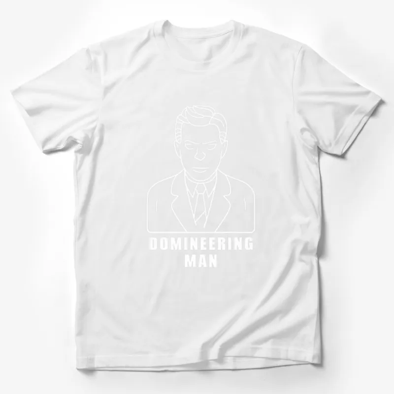 Dominating Man Black and White Graphic T-Shirt, Cool Retro Style Men's Tee, Bold Fashion Male T-Shirt