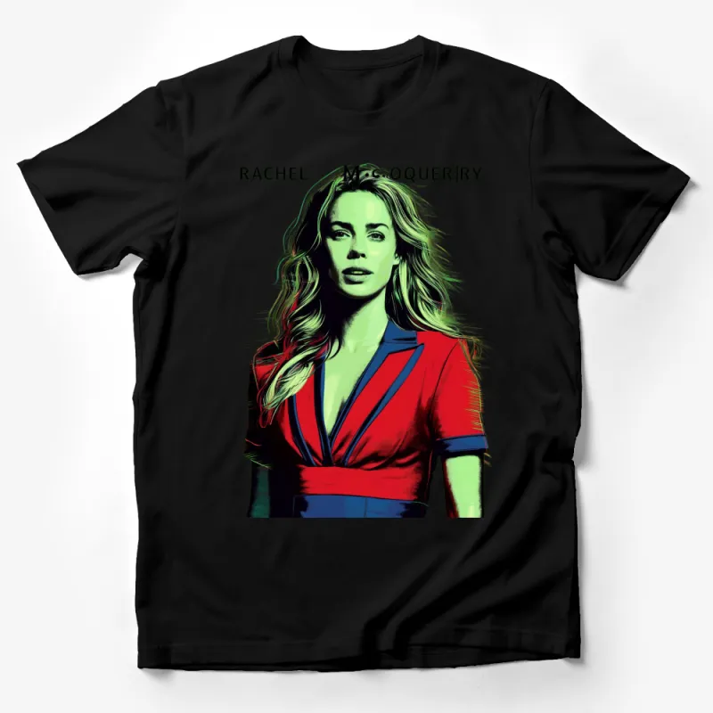 Pop Art Style Rachel McQueriry Graphic T-Shirt, Colorful Women's Pop Art Tee, Unique Artistic Fashion Casual Wear Male T-Shirt