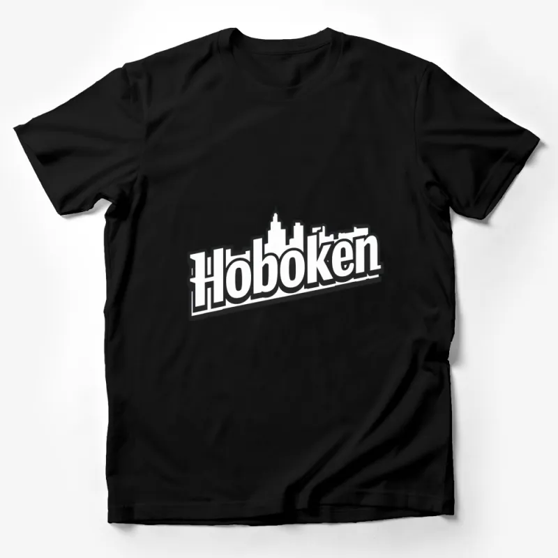 Hoboken City Skyline Graphic T-Shirt, Urban Style Black and White Tee, Unisex Adult Clothing Male T-Shirt