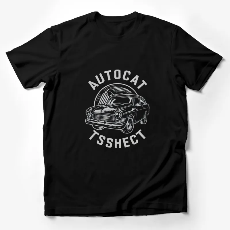 Vintage AutoCat Classic Car T-Shirt, Retro Automotive Enthusiast Tee, Unique Car Lover Gift, Unisex Graphic Tee Male T-Shirt