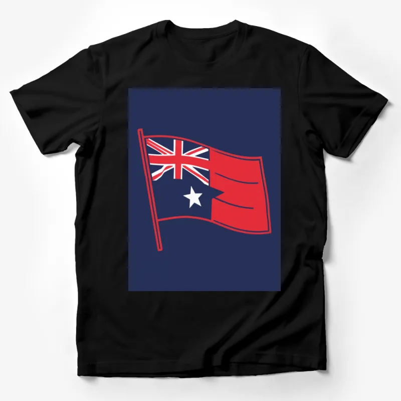 Australia Flag T-Shirt, Patriotic Aussie Flag Top, Red White Blue Casual Wear, Unisex Apparel Male T-Shirt