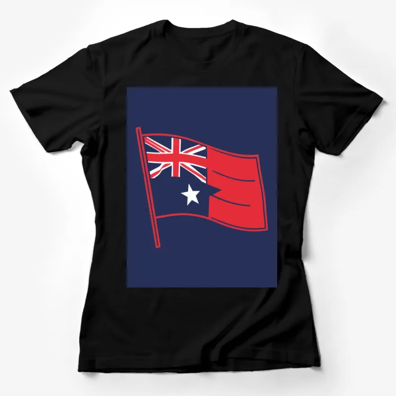 Australia Flag T-Shirt, Patriotic Aussie Flag Top, Red White Blue Casual Wear, Unisex Apparel Female T-Shirt