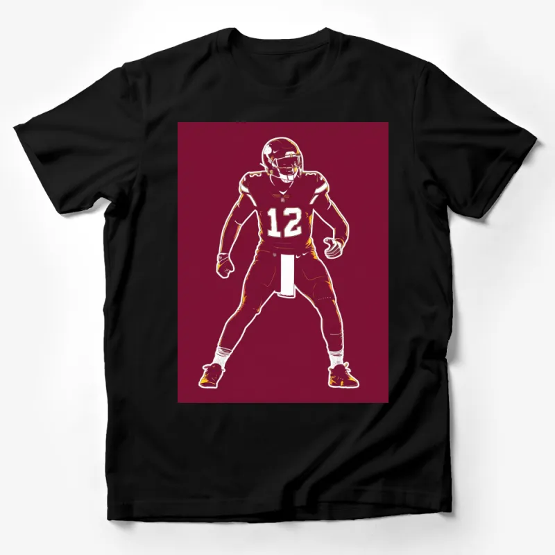 Vintage Football Player Graphic Tee, Retro Sports Print Shirt, Gift for Sports Fans Male T-Shirt