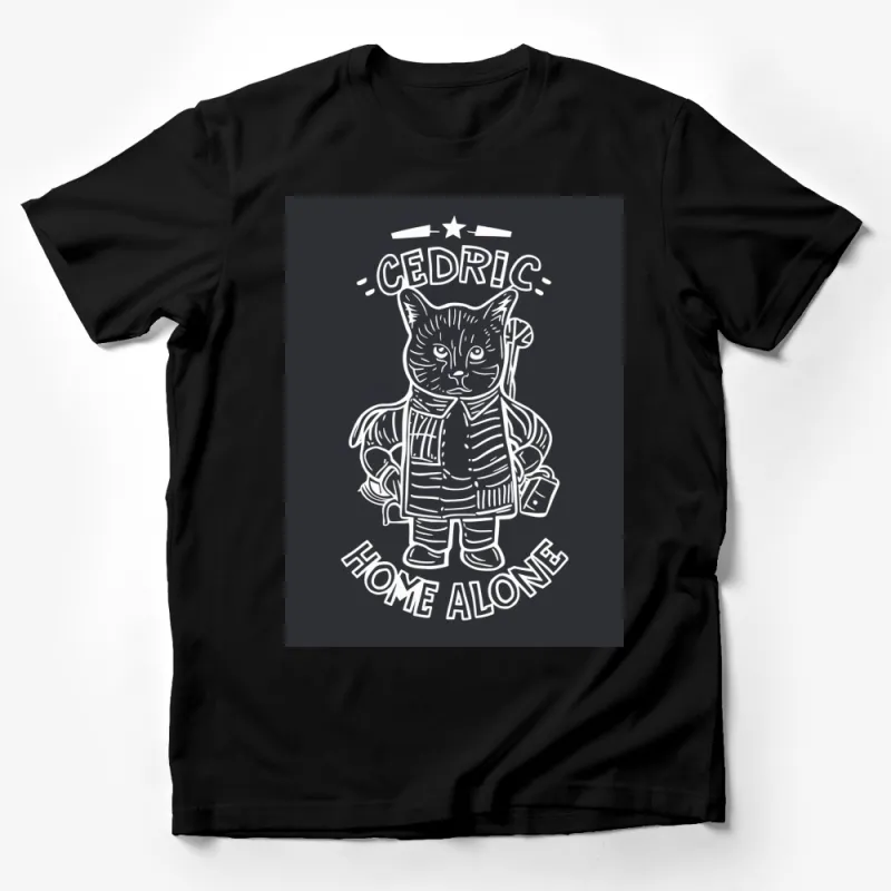 Cedric the Cat Home Alone Inspired Graphic T-Shirt, Cute Feline Design Tee, Unisex Male T-Shirt