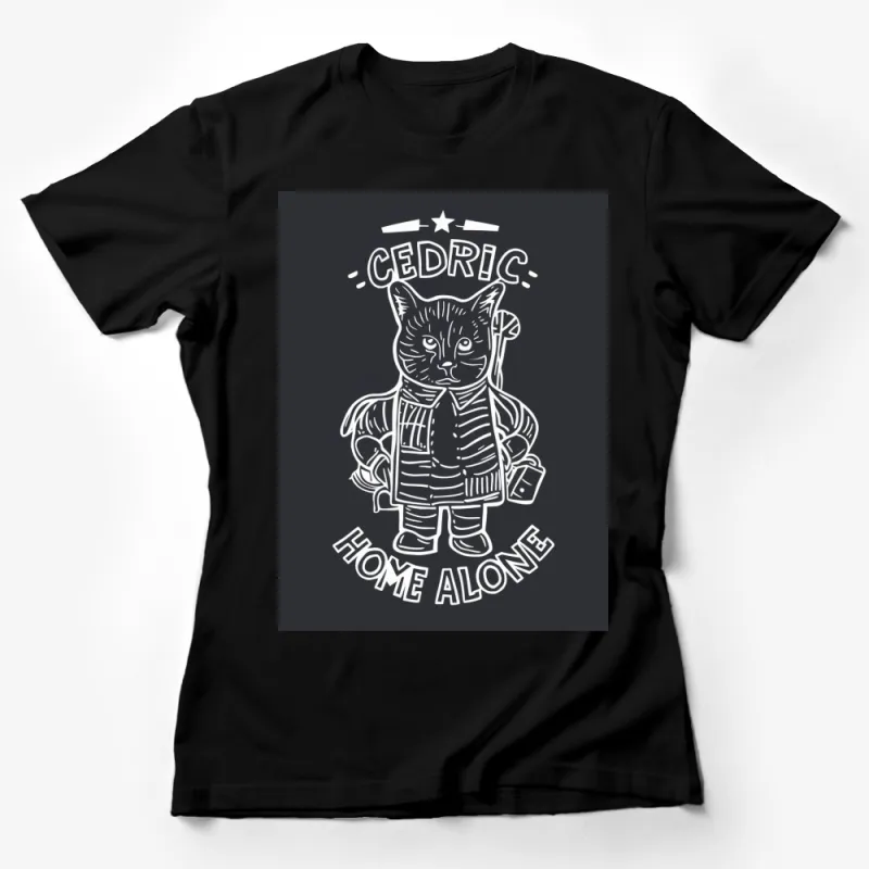 Cedric the Cat Home Alone Inspired Graphic T-Shirt, Cute Feline Design Tee, Unisex Female T-Shirt