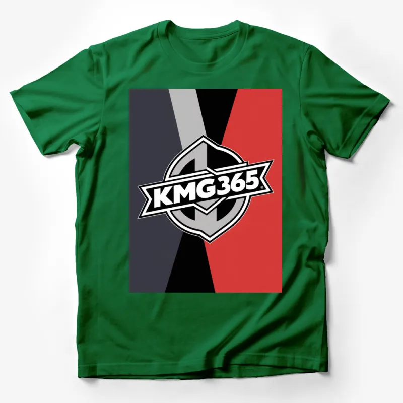 KMG365 Graphic T-Shirt, Modern Logo Design, Unisex Fashion Tee, Bold Red and Black Colors Male T-Shirt